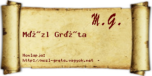 Mözl Gréta névjegykártya